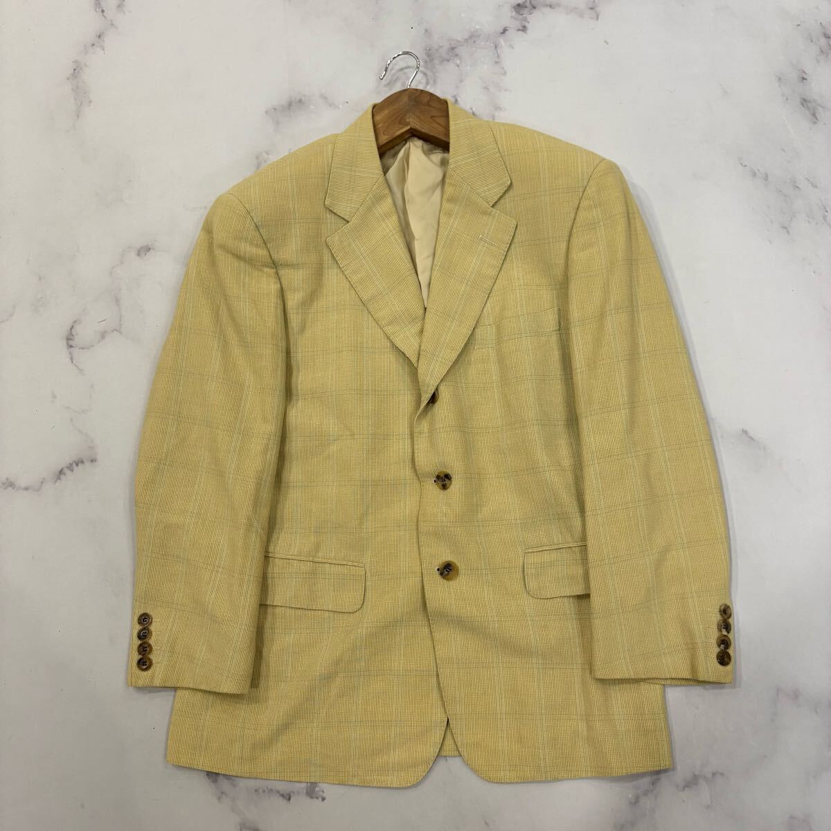 AB ■ 日本制 希少 90's ビンテージ Christian Dior クリスチャンディオール WOOL混 3釦 テーラードジャケット S 高級(jí)紳士服 アウター 古著