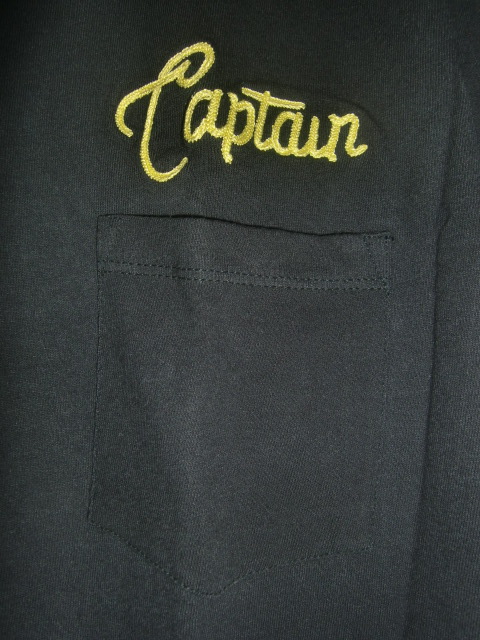 [ не использовался ]*CAPTAIN FIN Co. CHAIN POCKET S/S TEE BLK sizeL/ Captain ласты цепь карман короткий рукав футболка L размер 013*