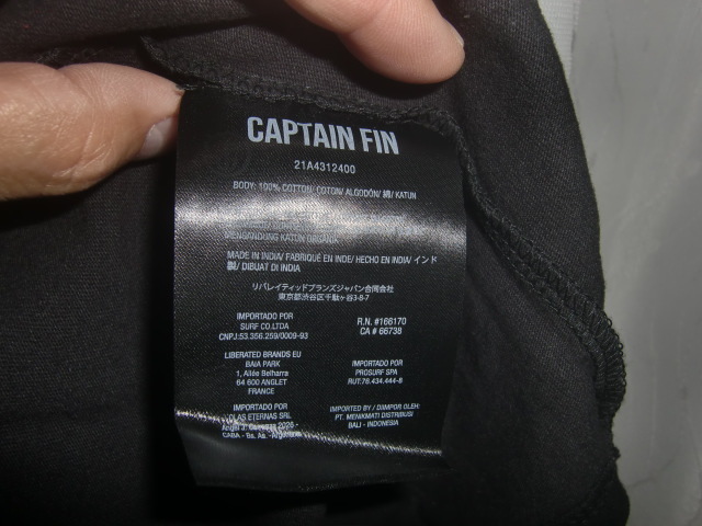 [ не использовался ]*CAPTAIN FIN Co. CHAIN POCKET S/S TEE BLK sizeL/ Captain ласты цепь карман короткий рукав футболка L размер 013*