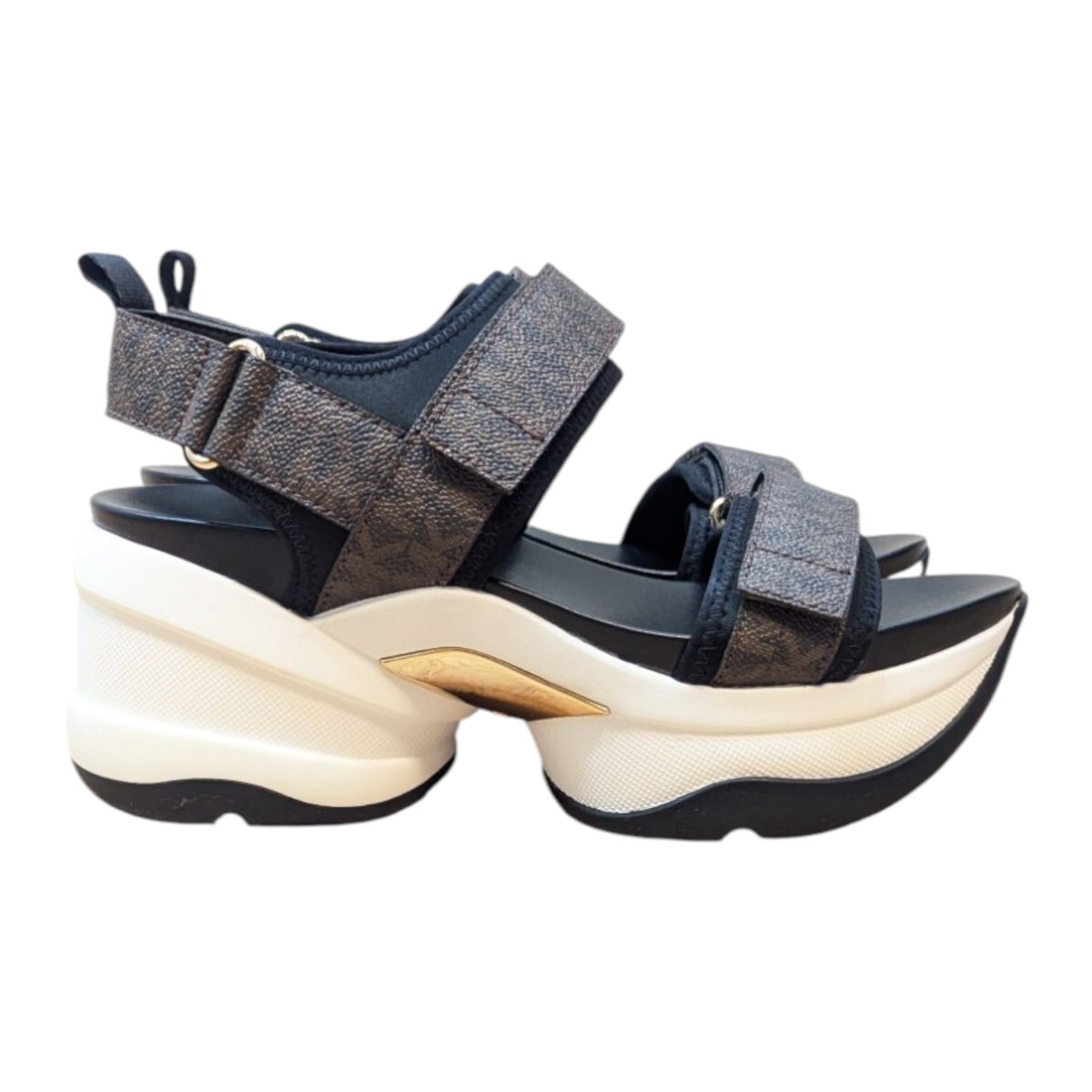 【MICHAEL KORS】本革バックル・プラットフォーム・厚底サンダル ほぼ未使用 MICHAEL KORS OLYMPIA SANDAL マイケルコース 厚底