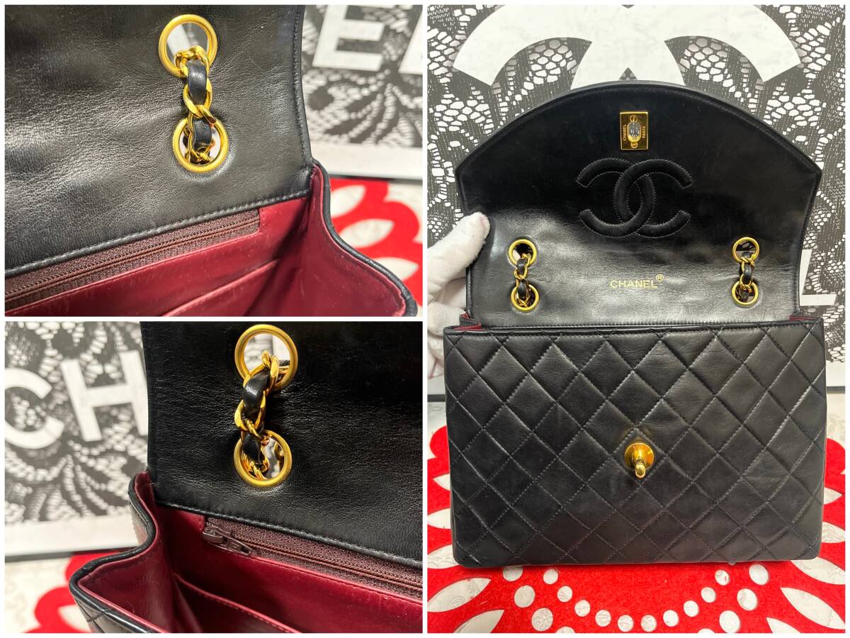 VINTAGE シャネル ラウンド フラップ ショルダー バック 極上美品 シャネル CHANEL シングルフラップ ラウンド フラップ