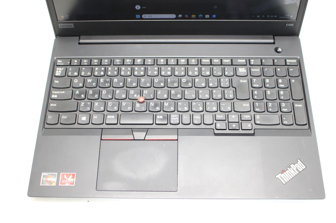 良品 フルHD 15.6型 Lenovo ThinkPad E595 Windows11 AMD Ryzen 5-3500U 8GB NVMe 256GB-SSD カメラ 無線 Office付 中古パソコン 管:1026s