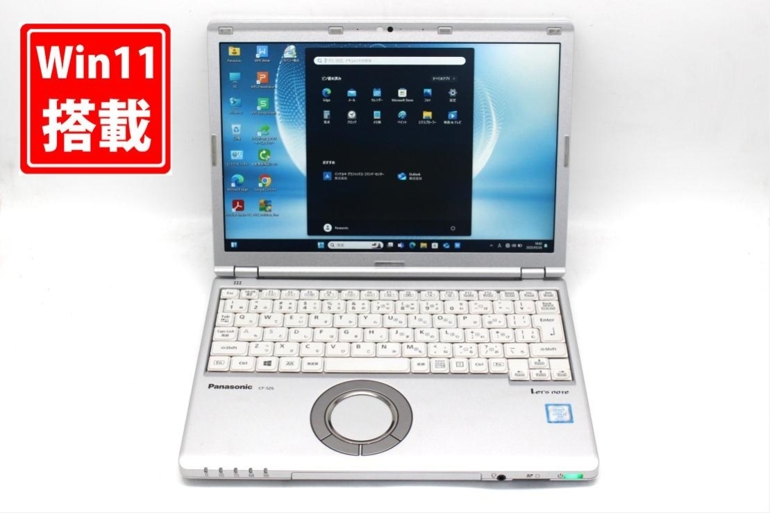 中古 フルHD 12.1型 Panasonic Let's note CF-SZ6Z Windows11 七世代 i7-7600u 16GB 512GB-SSD カメラ 無(wú)線 Office付 管:0906s