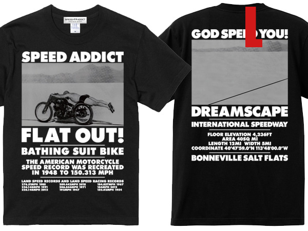 FLAT OUT! T-shirt BLACK L/フォトプリントmooneyesムーンアイズvon dutchヴォンダッチed rothエドロスラットフィンク栄光のルマンmadmax