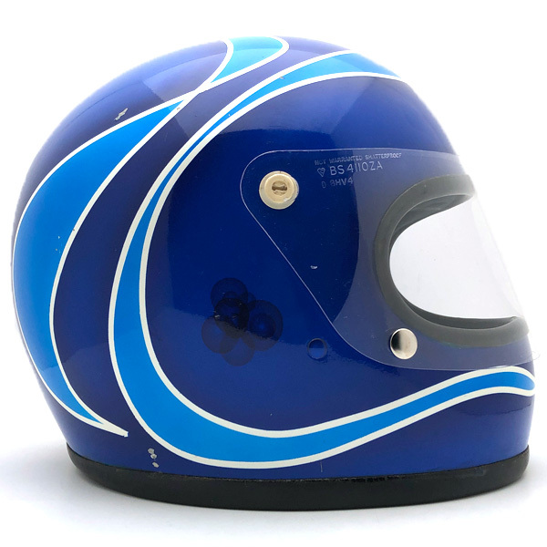 送料無(wú)料 5月29日値下 BHVシールド付 BELL STAR BLUE 63cm/ビンテージヘルメットベルスター青ブルーチョッパーアイアンショベルヘッド70s