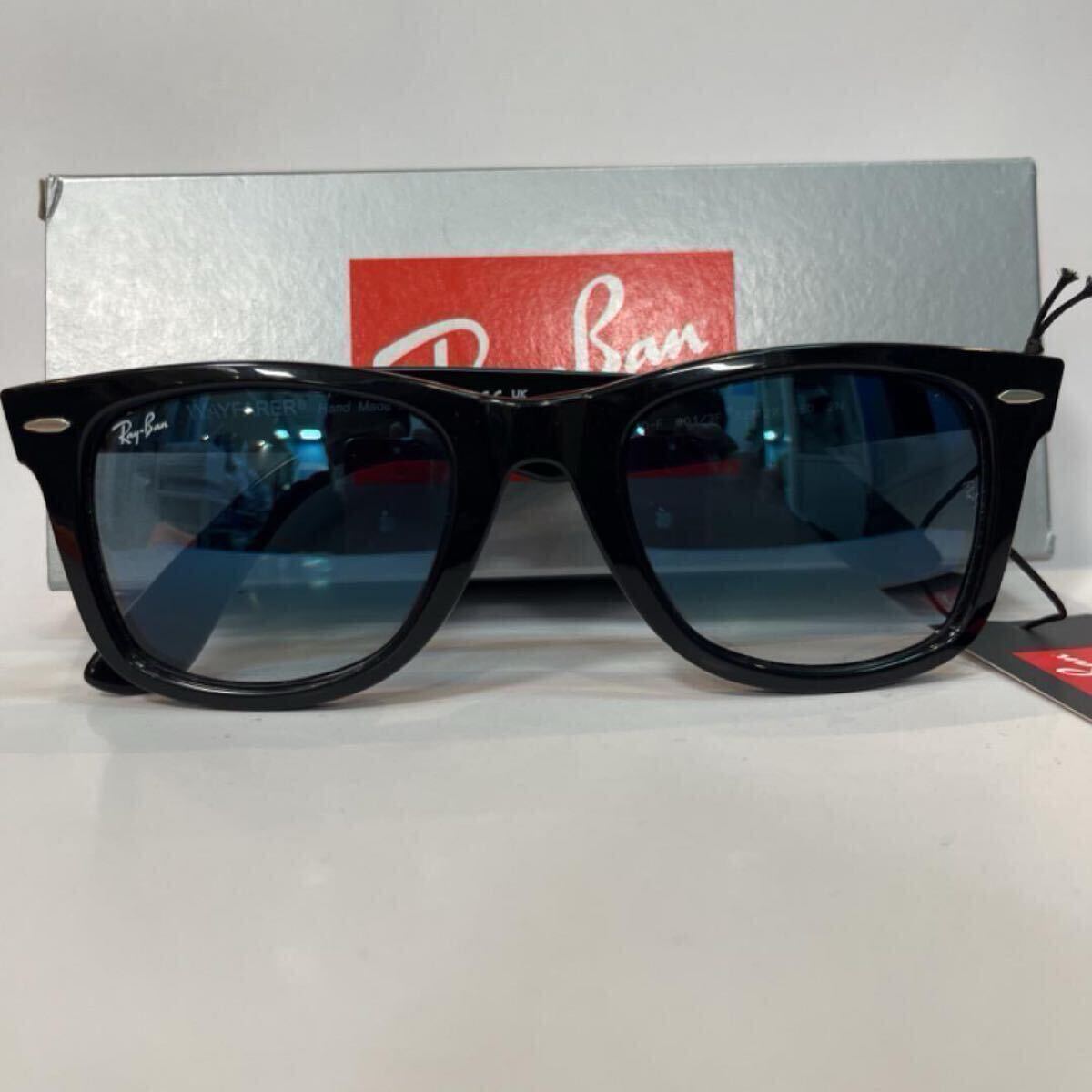 正規品RayBan レイバン ウェイファーラー WAYFARER RB2140F 901/3F 52ブラック/クリア　グラディエントブルー　アジアンフィット ケース茶