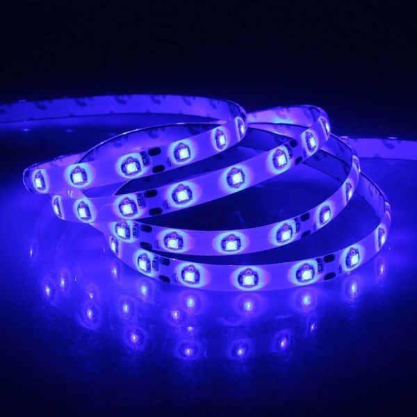 LEDテープライト ブルー 青 12V 5M 3528SMD 白ベース 300連 防水 切斷可 両面テープ付 正面発光 LEDテープ DD02