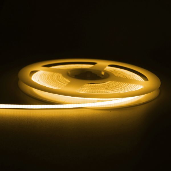 極薄 12V COB 面発光 LED テープライ イエロー 黃 5M 480連/m 8mm カット 色ムラなし 切斷 柔軟 防水 チューブライト DD203