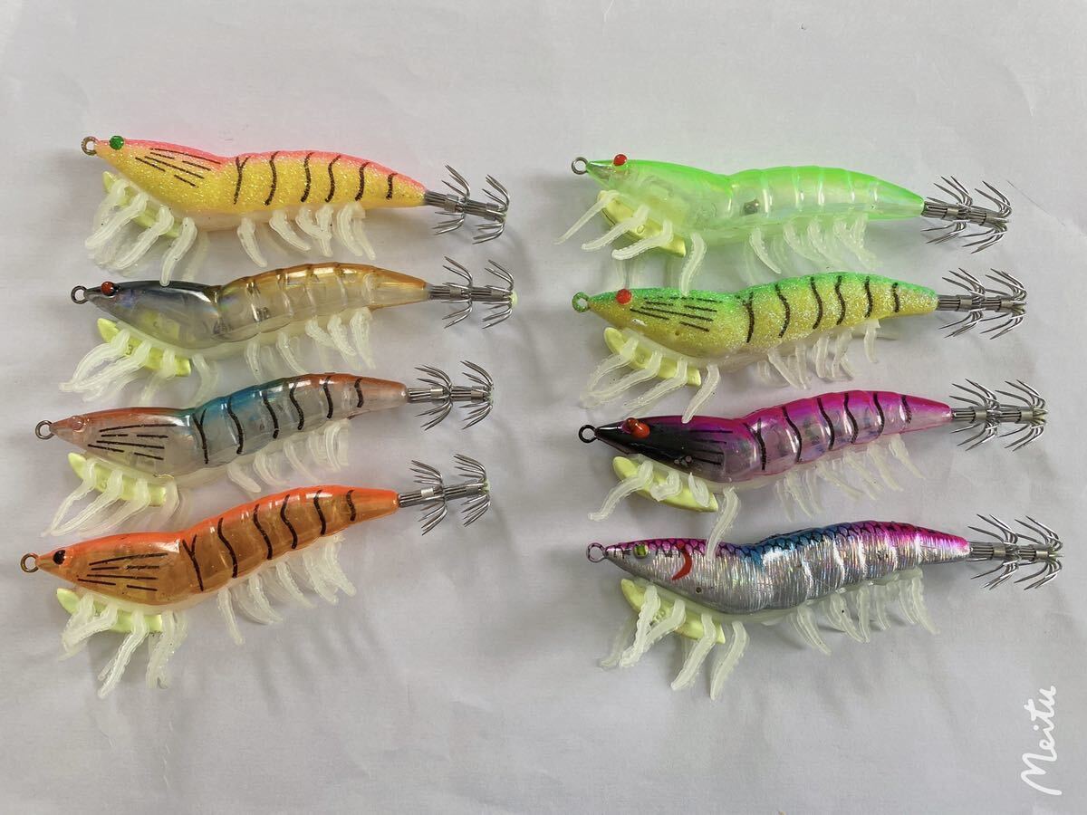 匿名発送　夜光エギ3.5號　エギ 餌木　グロー　イカ釣りエギング　ラトル內(nèi)蔵　20g 8本