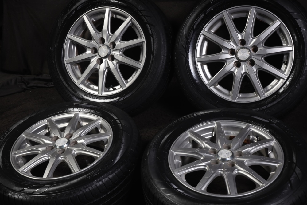 ★バリ山 195/65R15 ブリヂストン ECOPIA 5穴 PCD100 プリウスウィッシュWILLアリオンカルディナカローラスポーツツーリングプレミオ