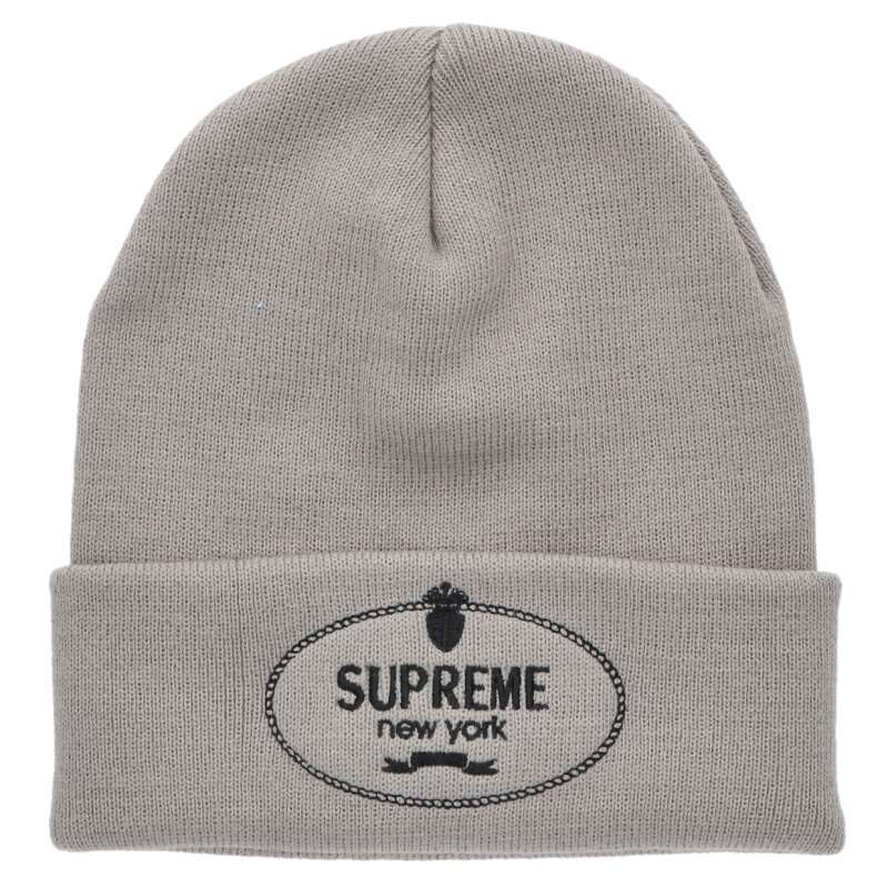 シュプリーム サイズ:ONE SIZE Crest Beanie ロゴ刺繍ビーニー 中古 BS99