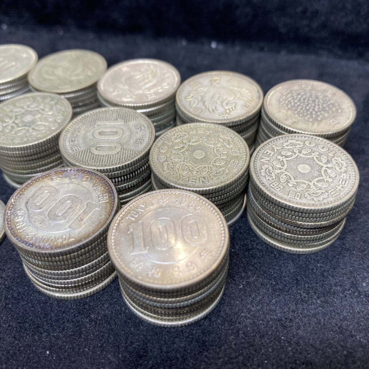 YH-2489】中古現状品 鳳凰 稲穂 東京五輪 100円 銀貨 121枚