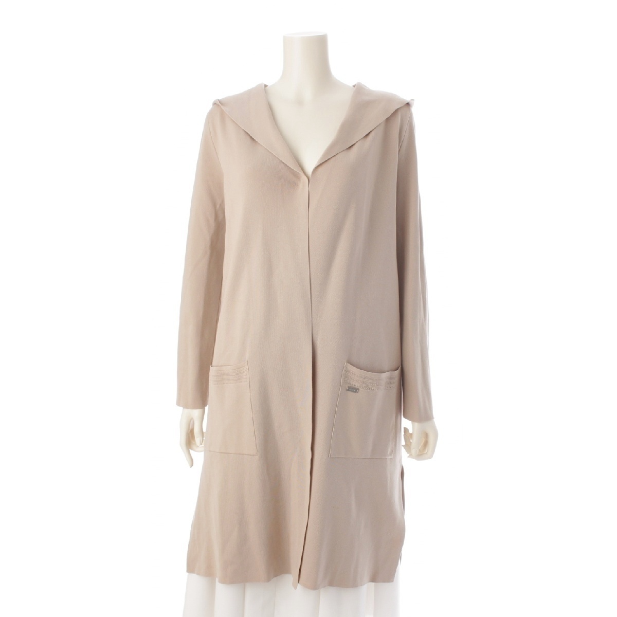 フォクシー 21年 キュプラ ニット パーカー 41888 ベージュ 38【中古】