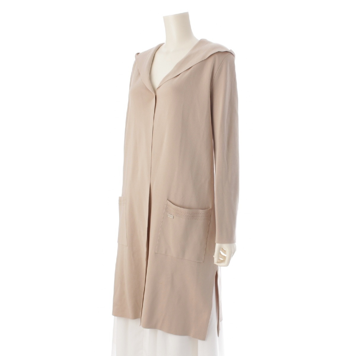 フォクシー 21年 キュプラ ニット パーカー 41888 ベージュ 38【中古】