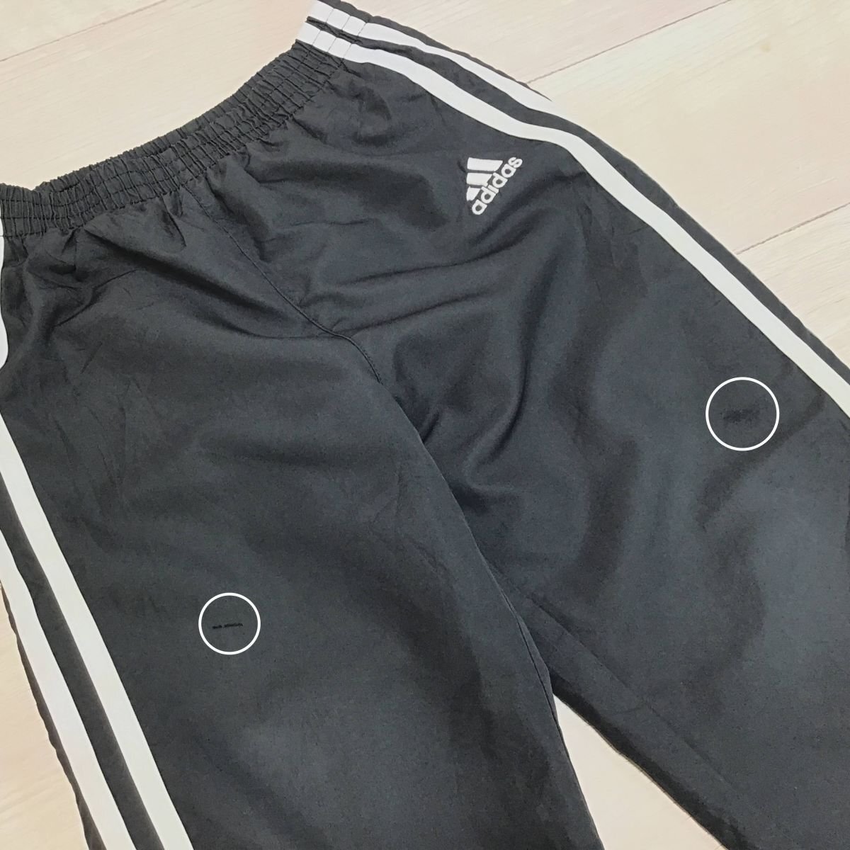 SDN3-917*USA стандартный товар * популярный цвет [adidas Adidas ] подкладка сетка есть 3 полоса автомобиль ka автомобиль ka брюки [ Youth 110] чёрный белый нейлон брюки 