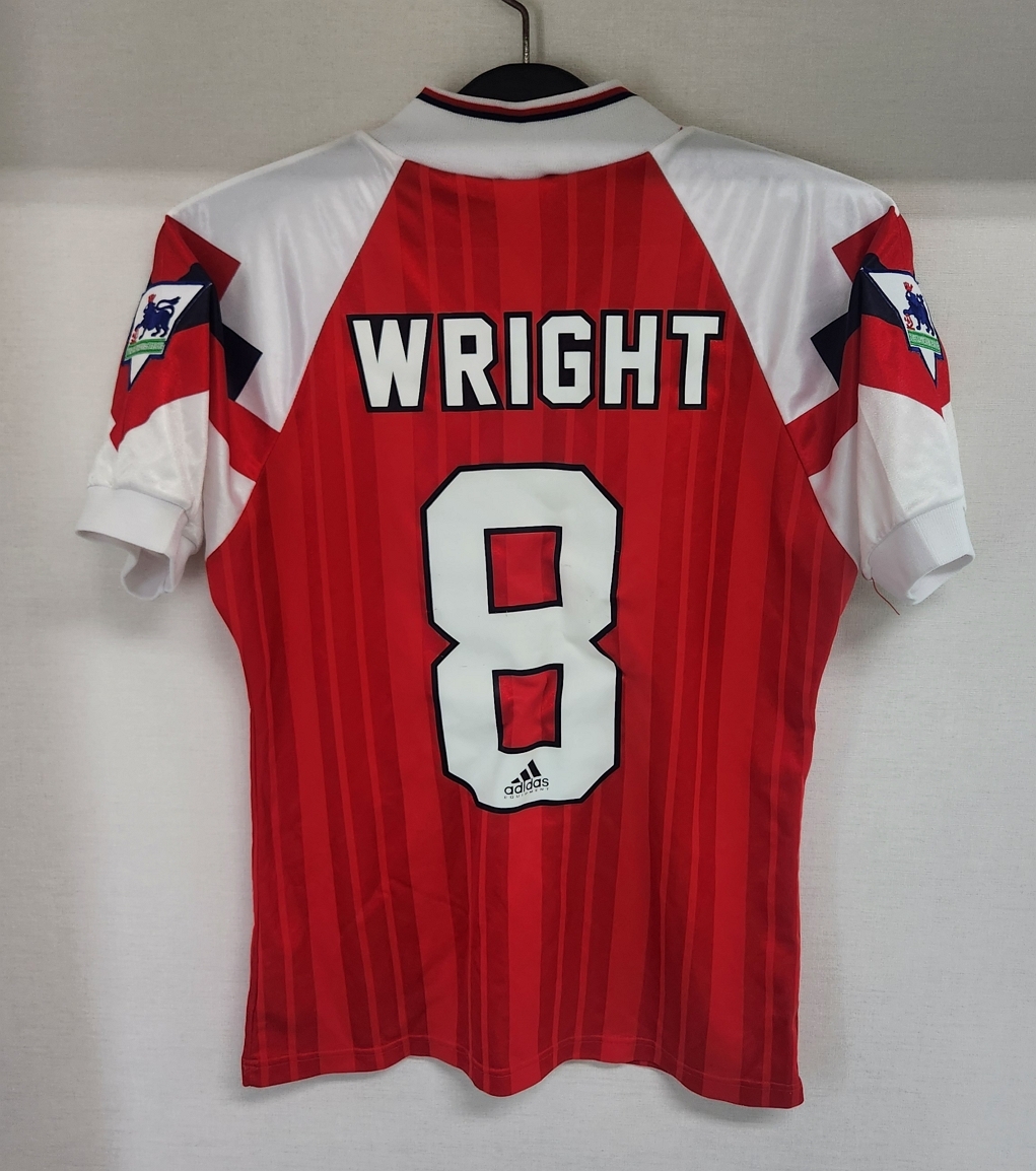 92-93アーセナル AFC Arsenal(H)#8 イアン?ライト IAN Wright 半袖 adidas正規(guī) リーグ戦仕様 S