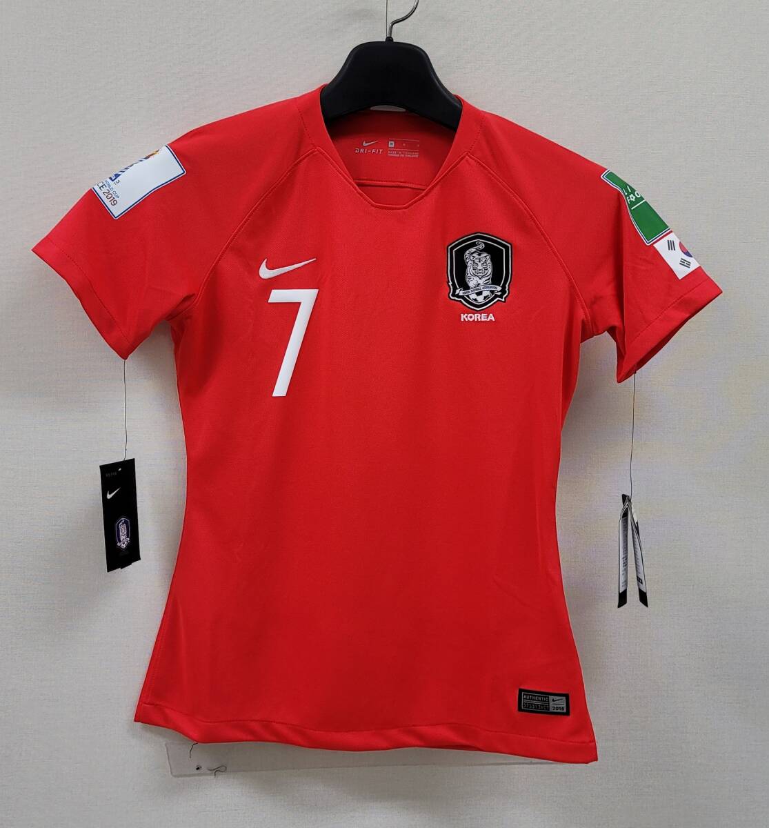 18-19 韓國女子代表(H)＃7 李 珉娥 イ?ミナ Lee Mina 半袖 nike 2019WorldCup仕様 M