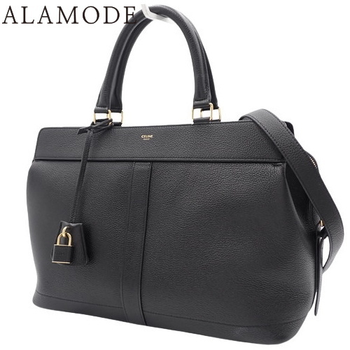 CELINE(セリーヌ) ミディアム カバ ドゥ フランス ハンドバッグ ショルダー ブラック黒 192663CRE.38NO 40802132802【中古】【アラモード】