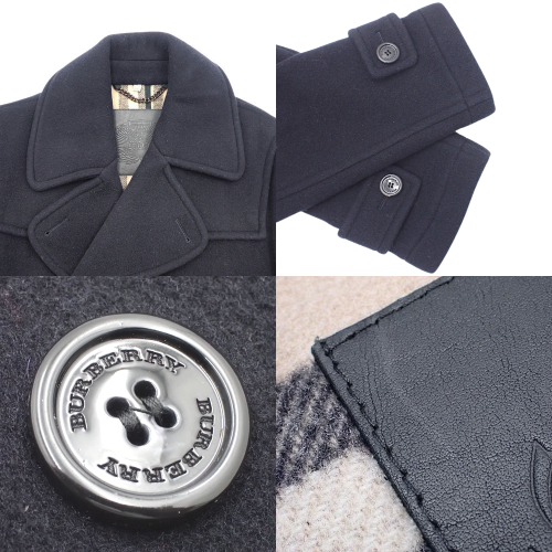 BURBERRY(バーバリー) ダブルブレスト ピーコート アウター アパレル ファッション M ウール ネイビー紺 メンズ 40802135539【アラモード】