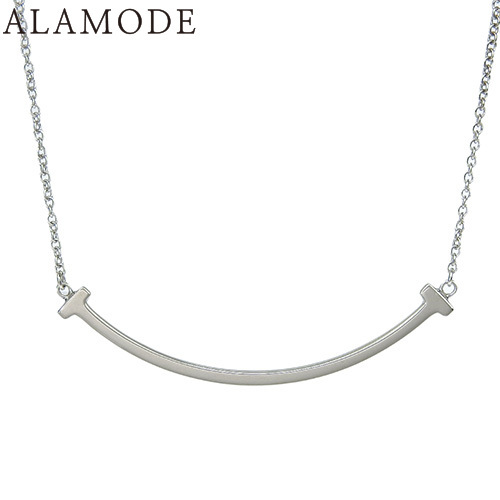 TIFFANY&Co. ティファニー T スマイル ネックレス スモール 60011677 K18WG ホワイトゴールド ジュエリー 40802126631【アラモード】【ES】