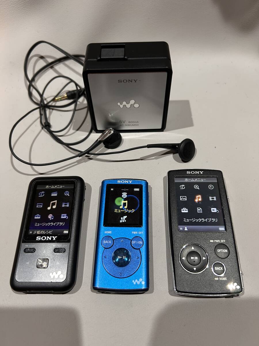 SONY ウォークマン　NW-S718F NW-E053 NW-A806 充電機　AC-NWUM50 SONYイヤホン　 色々まとめて中古