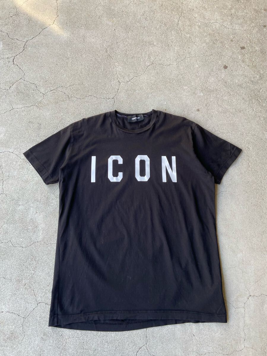 DSQUARED2 19SS ARCHIVE ICON PRINT BLACK T-SHIRT