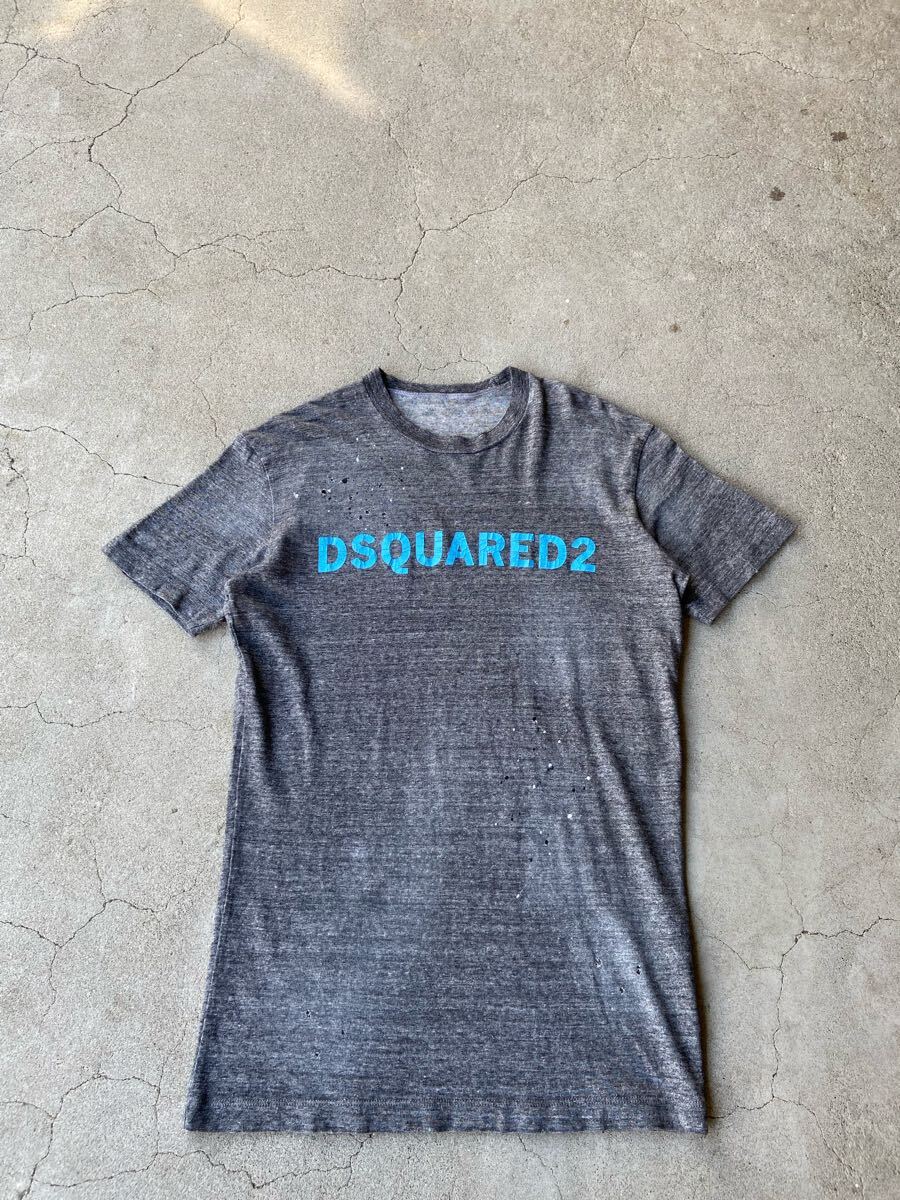 DSQUARED2 18SS ARCHIVE ダメージ ペイント加工 ロゴ Tシャツ