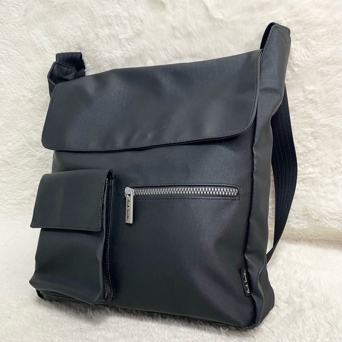 ポールスミス PaulSmith ショルダーバッグ ボディバッグ バック 斜め掛け 大容量 多機能 A4可 ブラック 黒 メンズ ユニセックス ナイロン