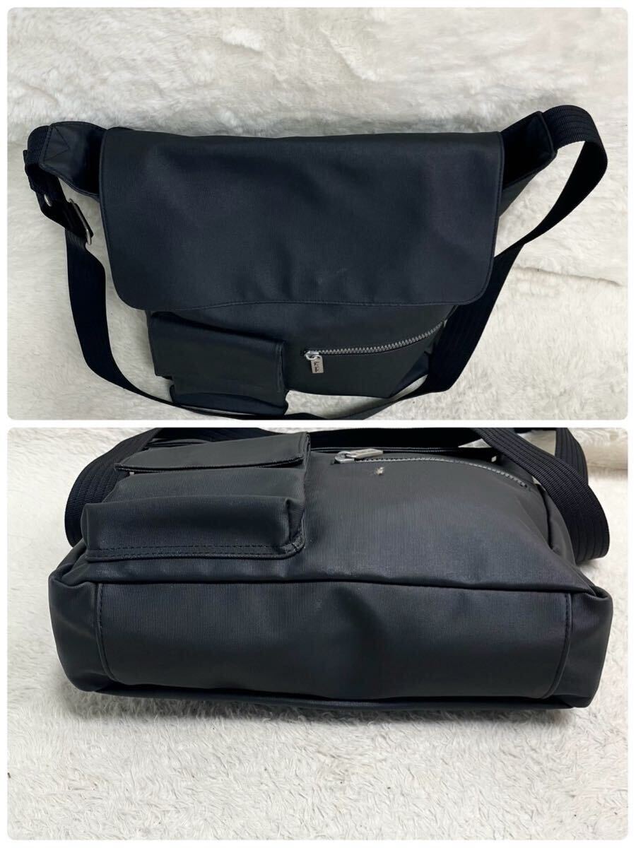 ポールスミス PaulSmith ショルダーバッグ ボディバッグ バック 斜め掛け 大容量 多機能 A4可 ブラック 黒 メンズ ユニセックス ナイロン