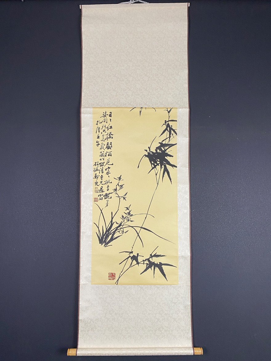 不詳/作者不詳/立雛図/布袋屋掛軸HF-184 不詳】//作者不詳/雛図/桐共箱付/布袋屋掛軸HH-974