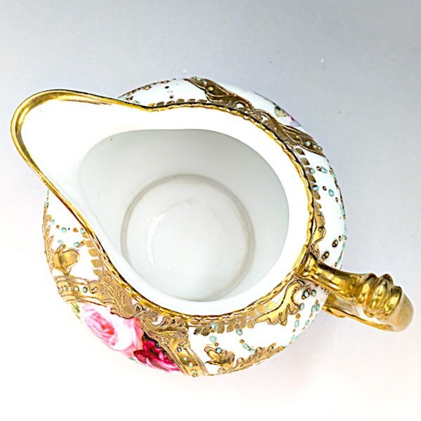 希少な逸品】オールドノリタケ 金盛 ターコイズ ジュエル装飾