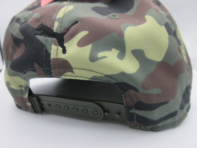 新品 PUMA/プーマ ゴルフ カモ パターン P 110 スナップバック キャップ 023065 01 フリー グリーン/カモ
