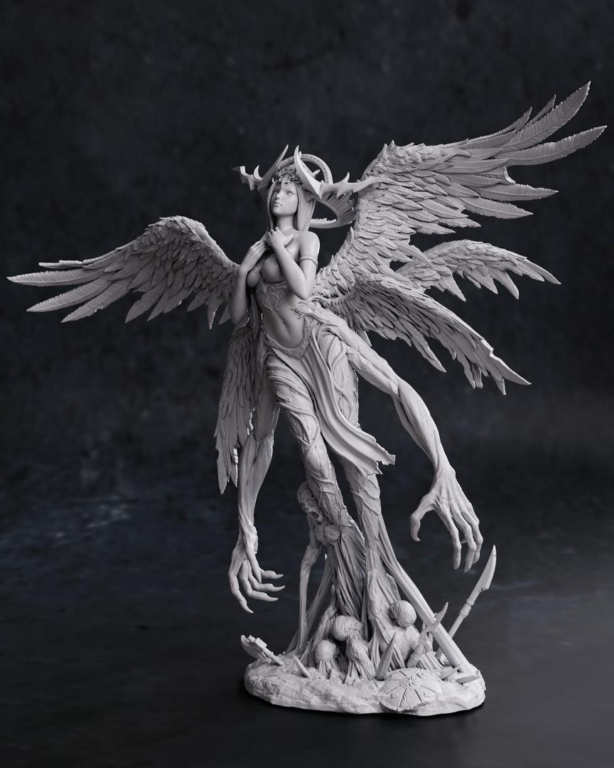 1/10 堕天使 未塗装未組立 フィギュア ガレージキット ガレキ 1/10 堕天使 未塗装未組立 フィギュア ガレージキット ガレキ 黒