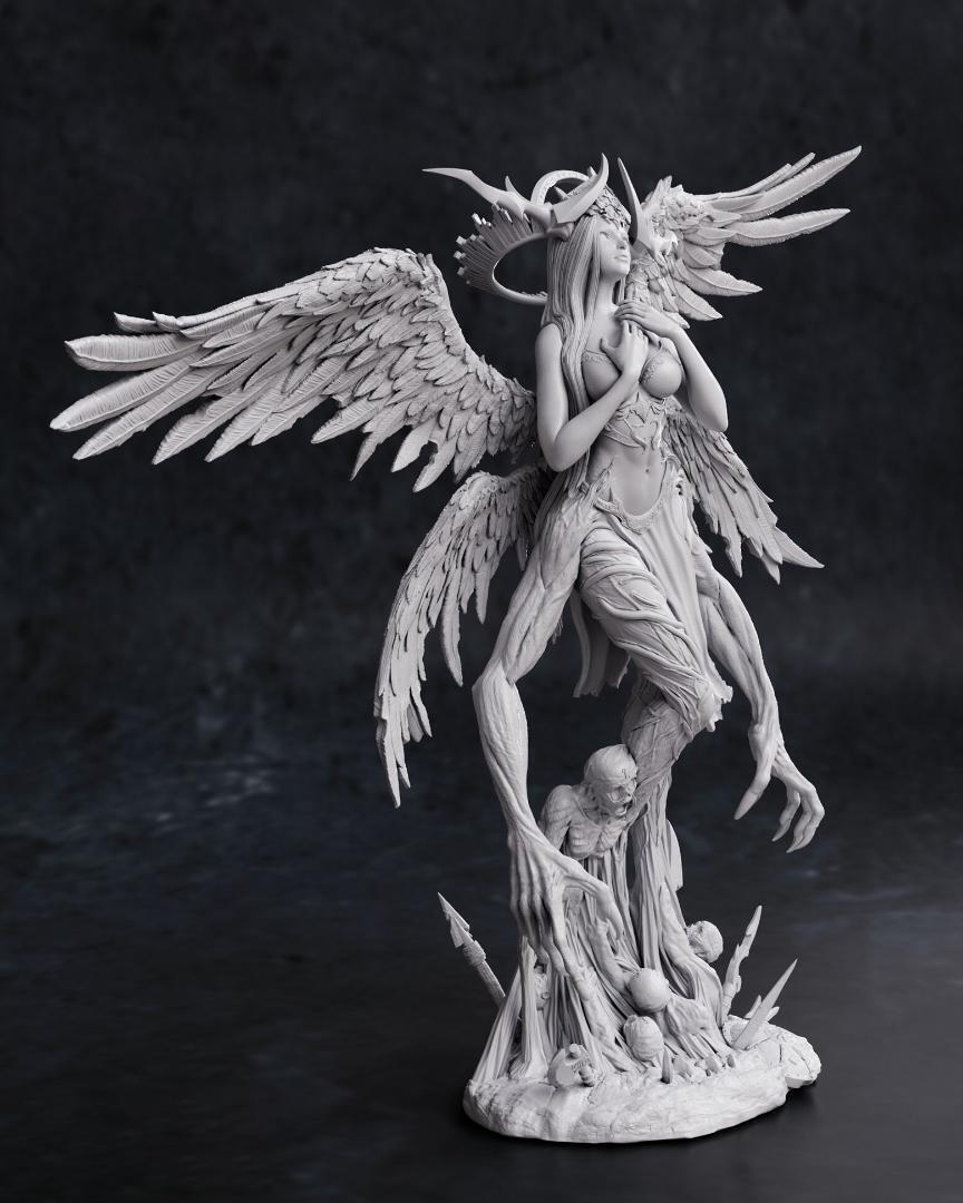 1/10 堕天使 未塗装未組立 フィギュア ガレージキット ガレキ 1/10 堕天使 未塗装未組立 フィギュア ガレージキット ガレキ 黒