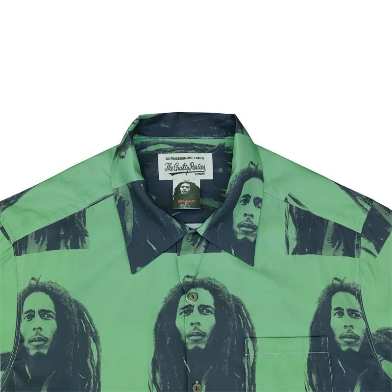  мужской женский унисекс рубашка короткий рукав весна лето осень Bob * Marie Bob Marley Hawaiian Street Reggae aro - HIPHOP S-XL t5745