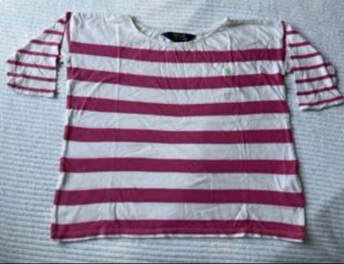 ２枚★ラルフローレン★半端袖シャツ★6/120★胸マーク刺繍★少々難★半袖Tシャツ★雙子ちゃん★半袖シャツ