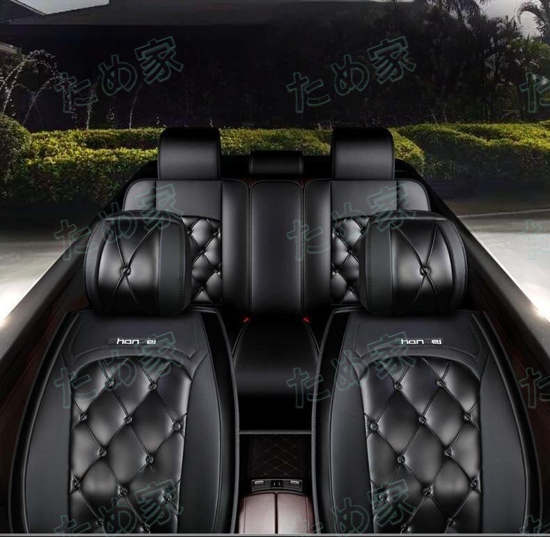 【愛車を守るスタイリッシュな選択】トヨタ ハイエース /レジアスエース 200系 用 SUICRA 高品質レザー製シートカバー (ブラック)_画像2