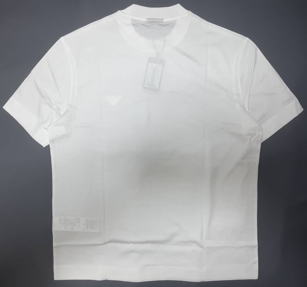 [新品]EMPORIO ARMANI　フロッキーイーグル入り【メンズ?ジャージ半袖Tシャツ】◆2024-25年秋冬モデル　サイズ：XL(52相當)　◆色：白