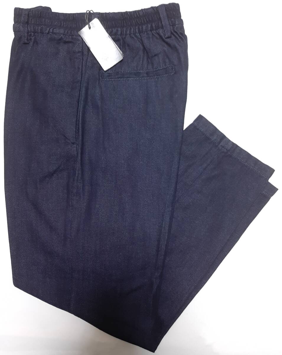 [新品] EMPORIO ARMANI　ウール混の柔らかデニム素材の【メンズ・イージーパンツ】◆2022-23年秋冬モデル　サイズ：50(L相当)　◆色：紺