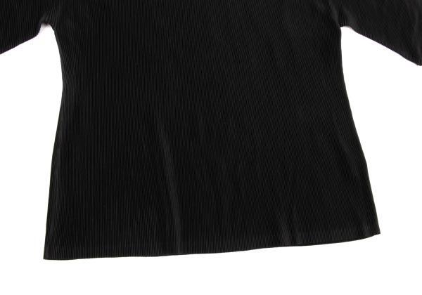プリーツプリーズPLEATS PLEASE ミストプリーツ七分袖ハイネックカットソー 黒3