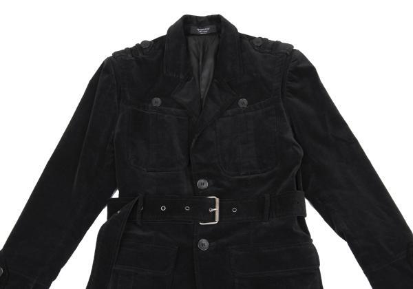 ヴィクター＆ロルフVIKTOR&ROLF ベルトデザインベルベットジャケット 黒46