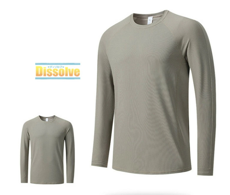 ラッシュガード Tシャツ 長袖 メンズ クルーネック UVカット ストレッチ スポーツウェア 速干性 運動著 　25-42827/コーヒー2XL