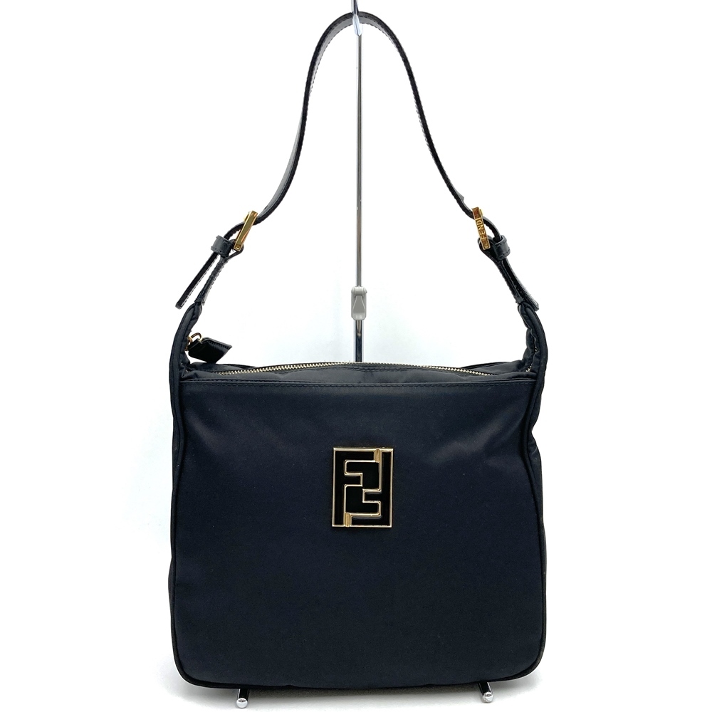 FENDI フェンディ 06 11 15328 982 ショルダーバッグ 肩掛け FFロゴ ナイロン/レザー ブラック 黒