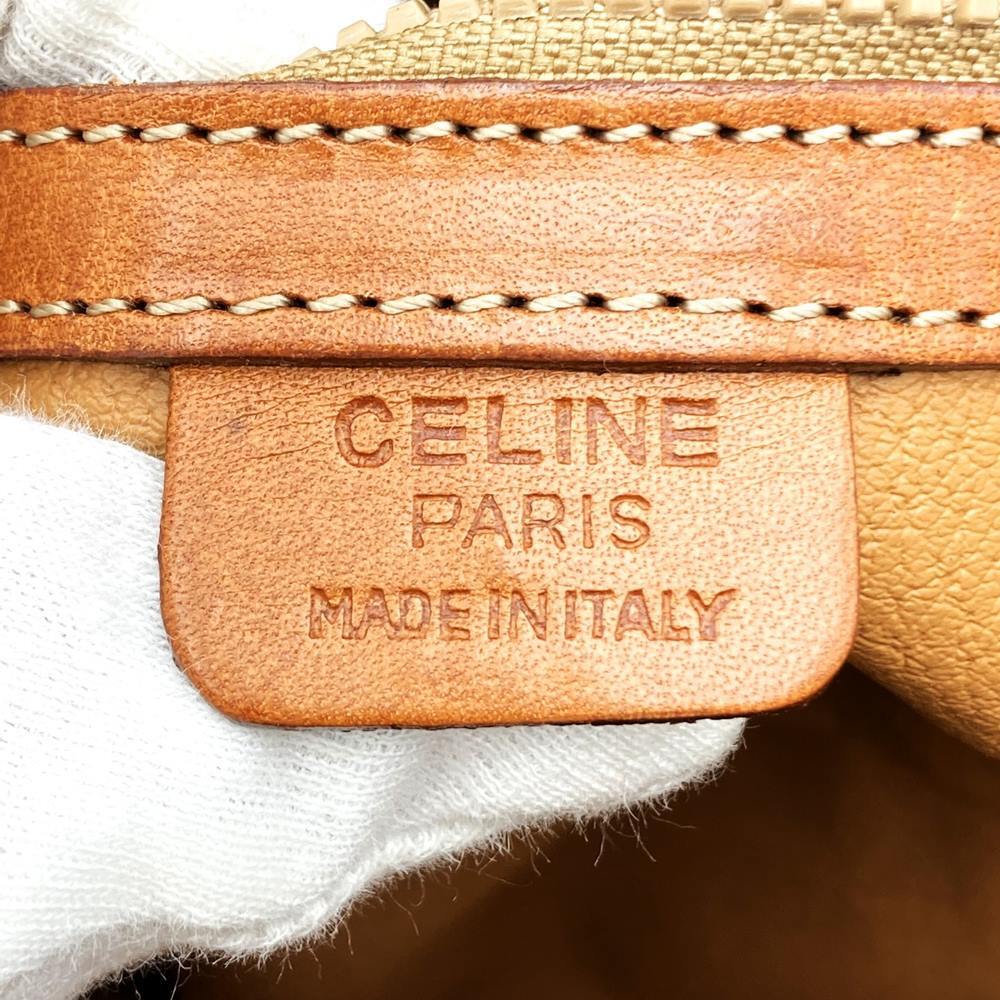 CELINE セリーヌ M95 ハンドバッグ ミニボストンバッグ PVC レザー マカダム柄 ブラウン 茶色 レディース カジュアル