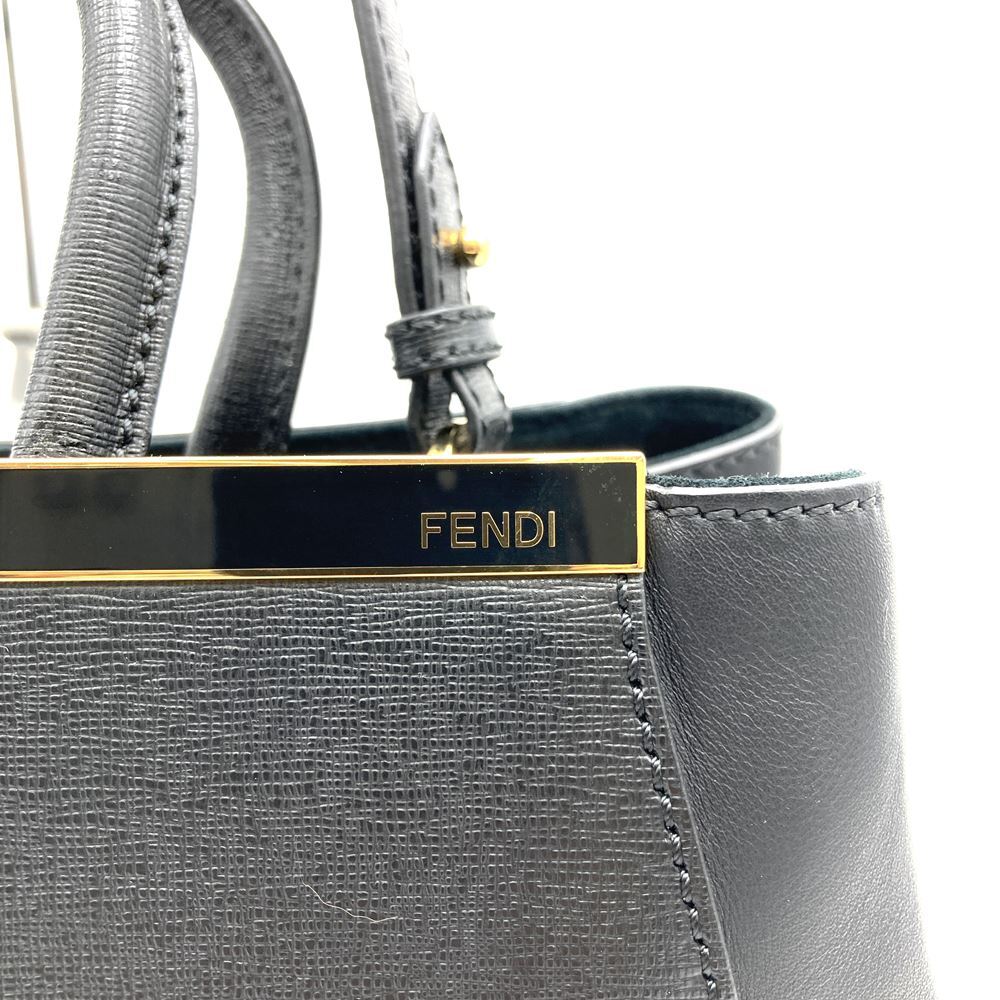 FENDI フェンディ 8BH250 トゥージュール 大きめA4入る ハンドバッグ ショルダーバッグ 2WAY レザー ブラック 黒 ゴールド金具 レディース