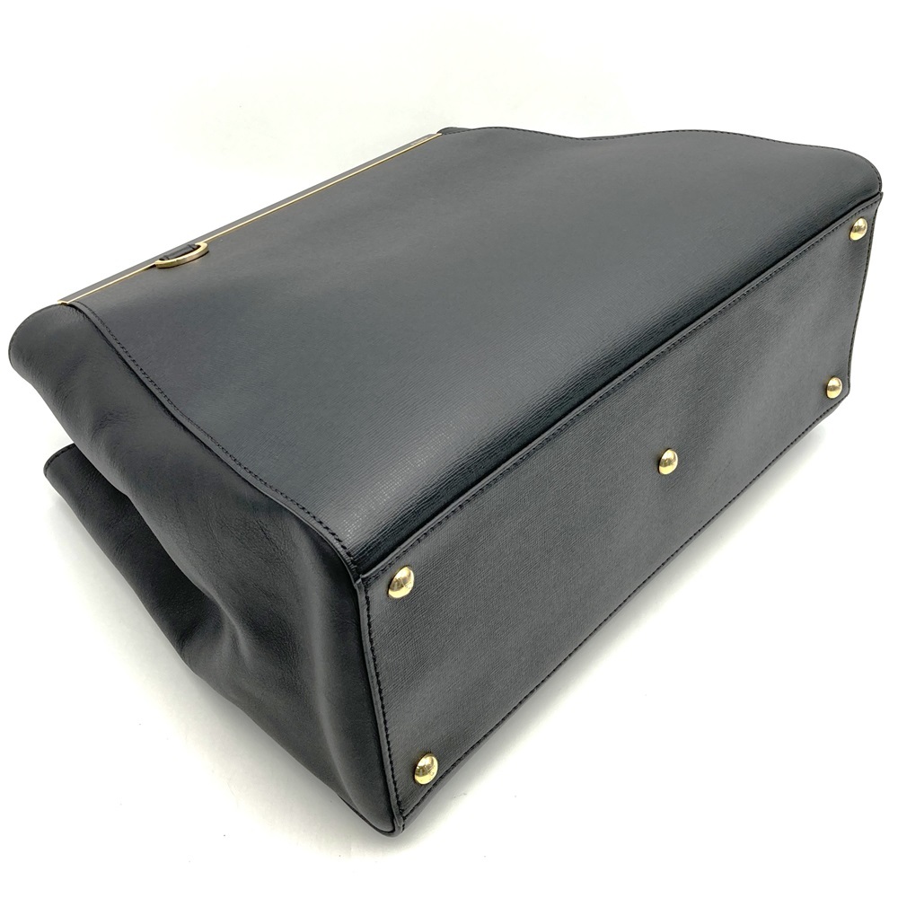 FENDI フェンディ 8BH250 トゥージュール 大きめA4入る ハンドバッグ ショルダーバッグ 2WAY レザー ブラック 黒 ゴールド金具 レディース