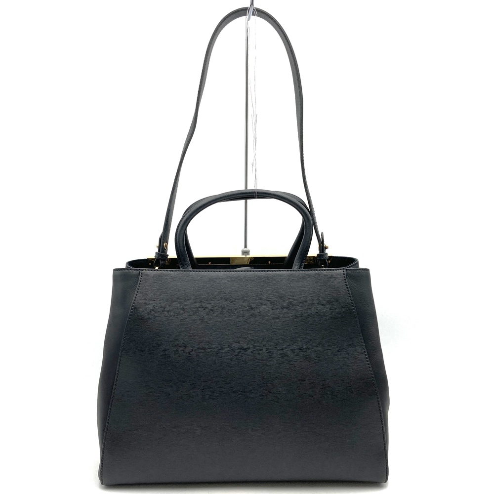 FENDI フェンディ 8BH250 トゥージュール 大きめA4入る ハンドバッグ ショルダーバッグ 2WAY レザー ブラック 黒 ゴールド金具 レディース