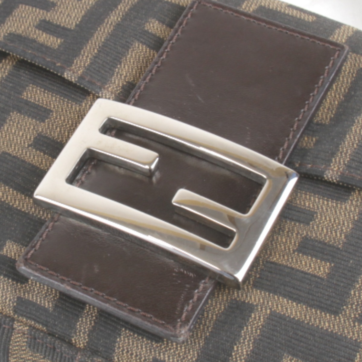  прекрасный товар [USED]FENDI Fendi Zucca man ma ковш one сумка на плечо сумка на плечо оттенок коричневого парусина женский 