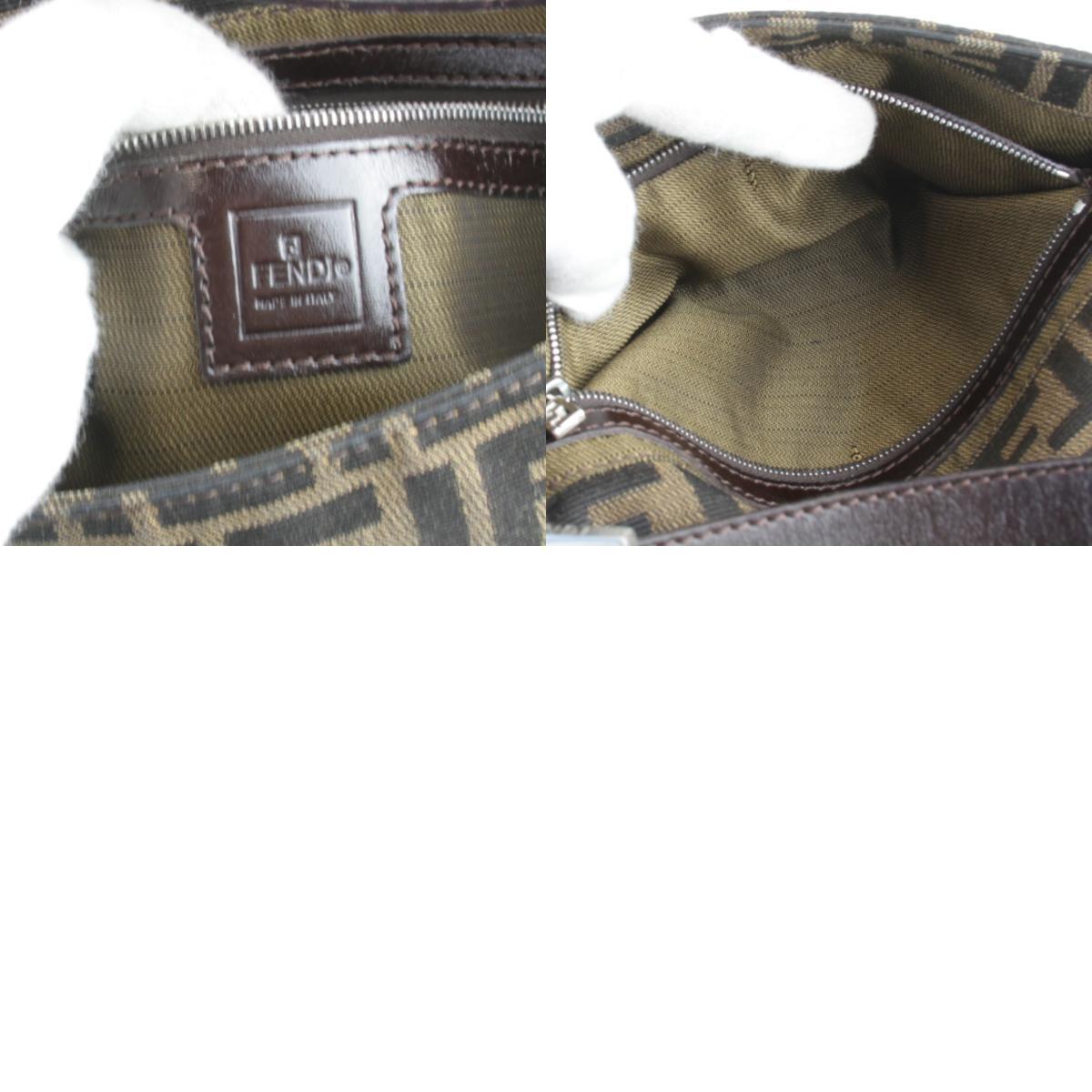  прекрасный товар [USED]FENDI Fendi Zucca man ma ковш one сумка на плечо сумка на плечо оттенок коричневого парусина женский 
