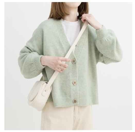 秋冬レディースニット ニットカーディガン セーター フリー グレー